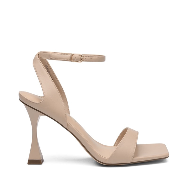 Square Toe Ankle Strap Stiletto Sandals  - NUDE PU - 2
